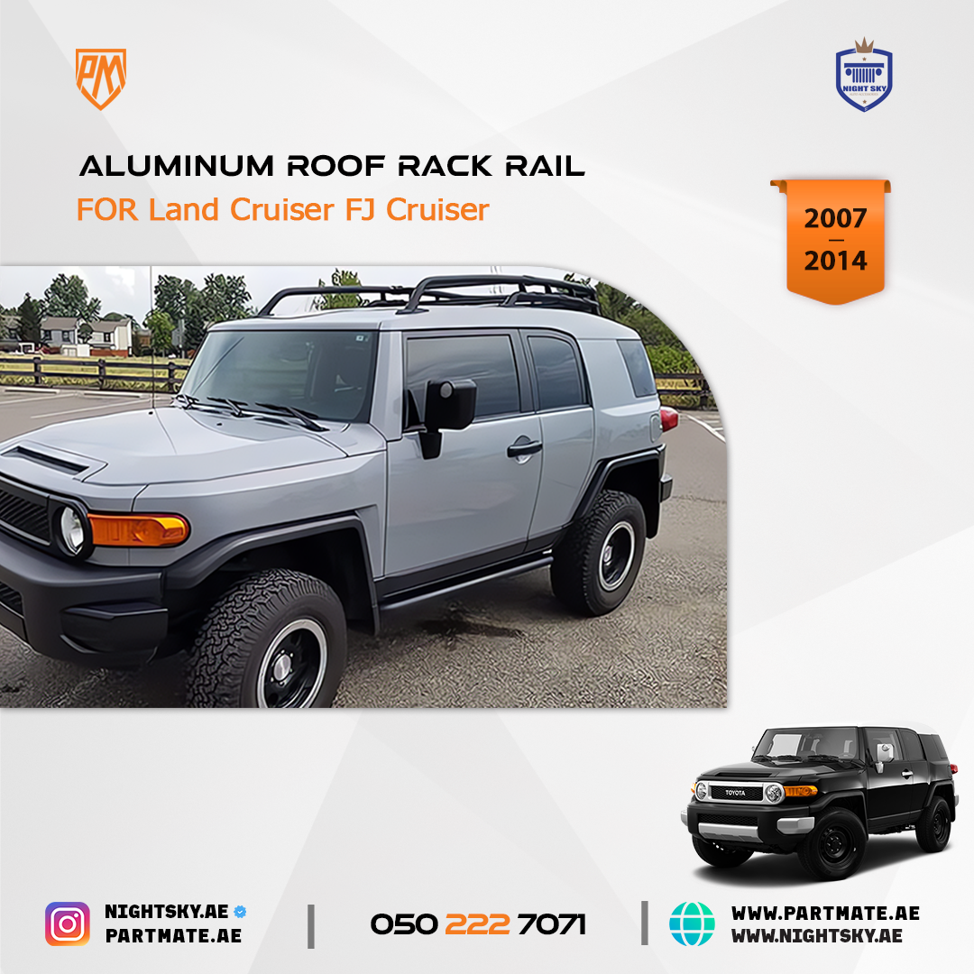 FJ Cruiser Black-Coated Aluminum Roof Rack Rail