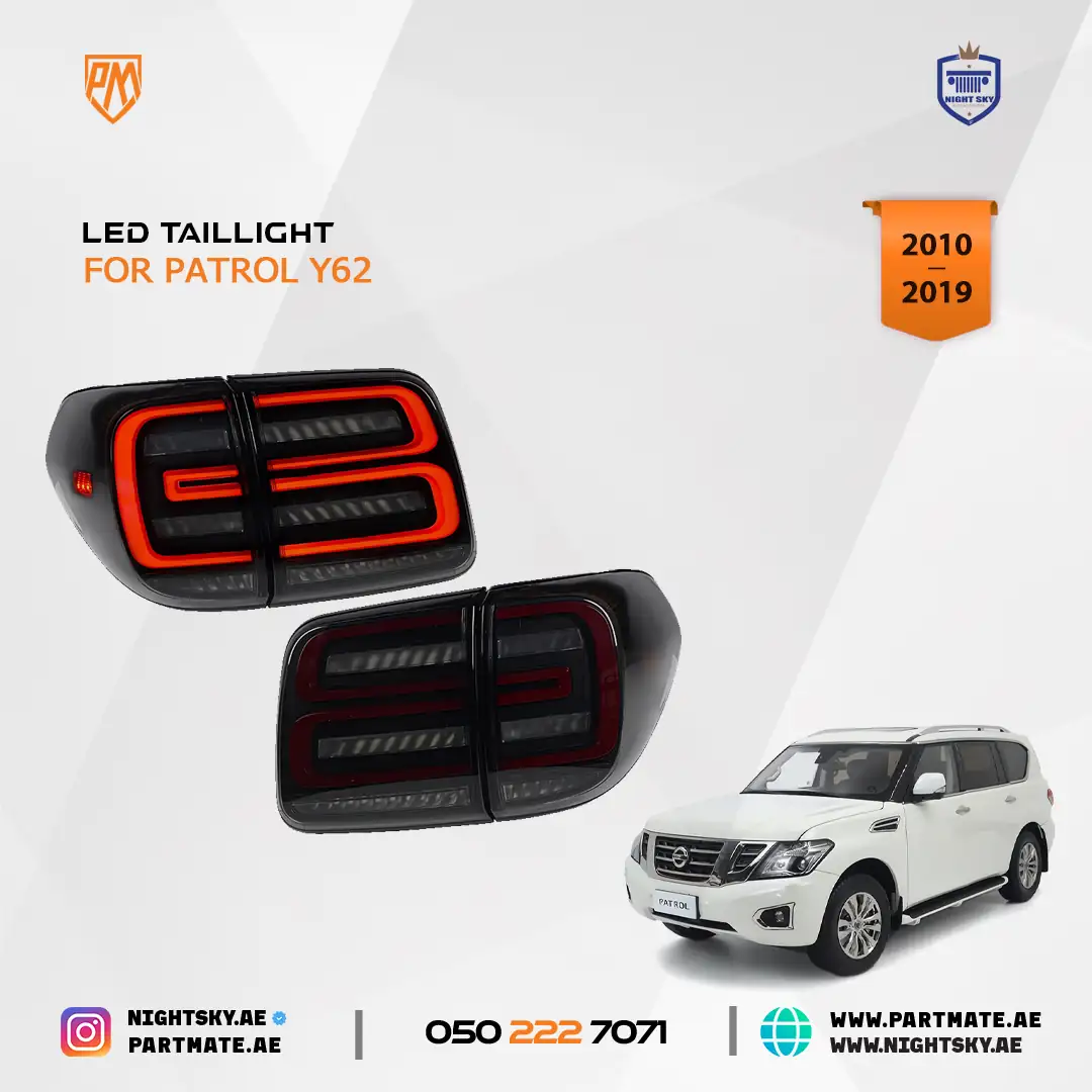 Nissan Patrol Y62 Smoked LED Tail Lights 2012-2019