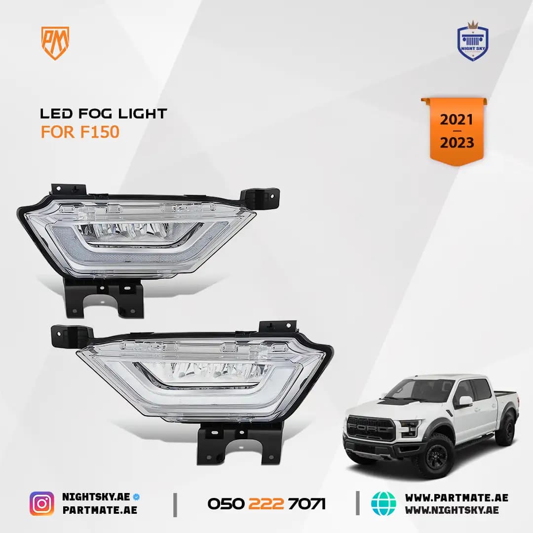Ford F-150 2021-2023 LED Fog Lights Chrome Housing