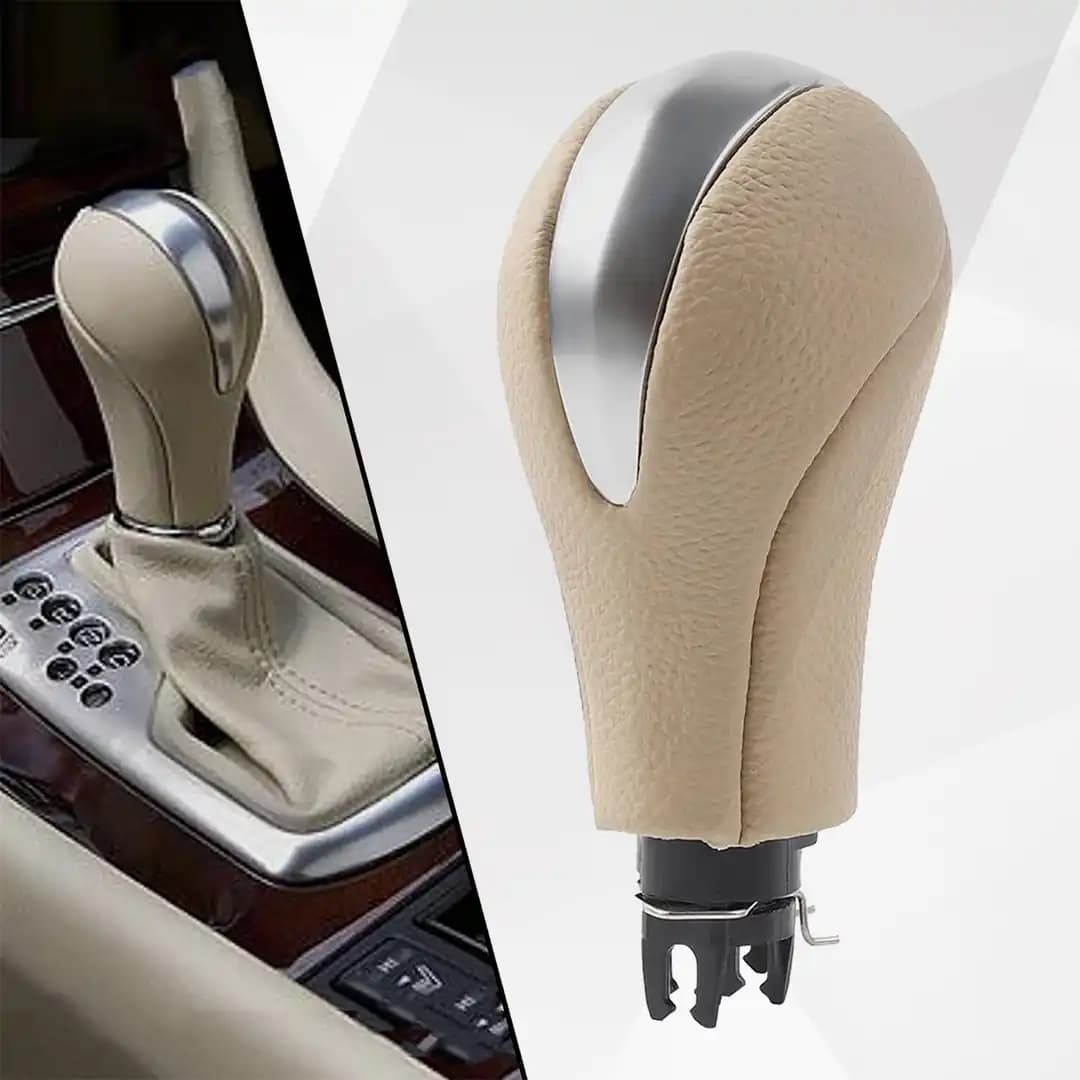Automatic Shift Knob for Nissan Patrol Y62 (2012–2020) – Brown Leather & Synthetic Fiber