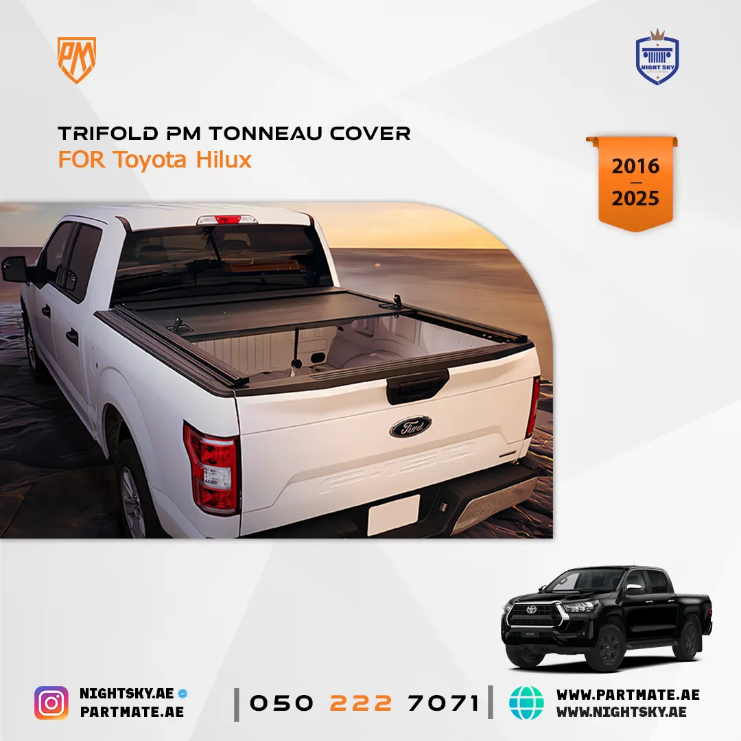 Toyota Hilux Trifold PM Tonneau Cover (2016–2025) – Heavy-Duty Folding Bed Cover