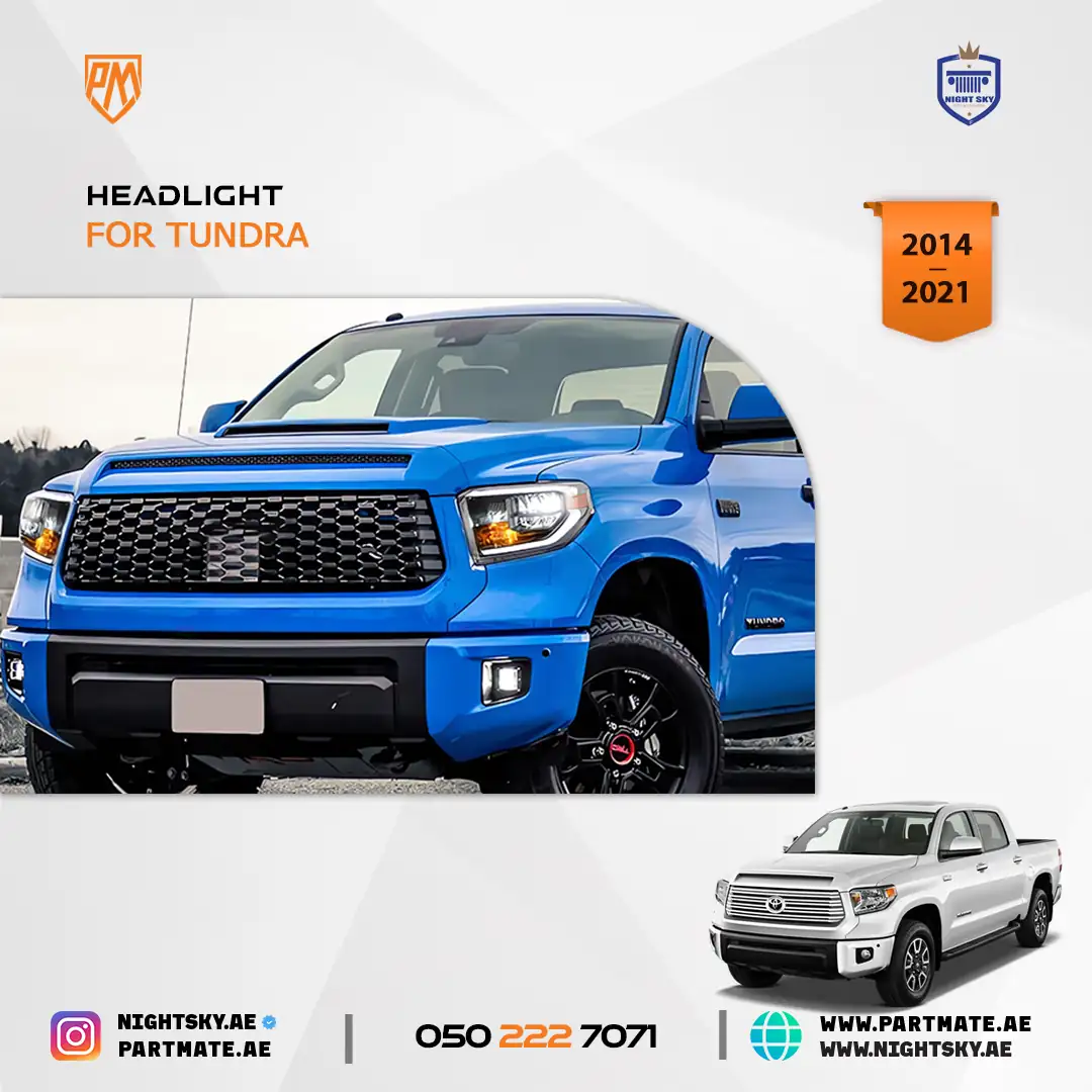Toyota Tundra 2nd Gen 2014-2021 LED Projector Headlights Chrome Pair