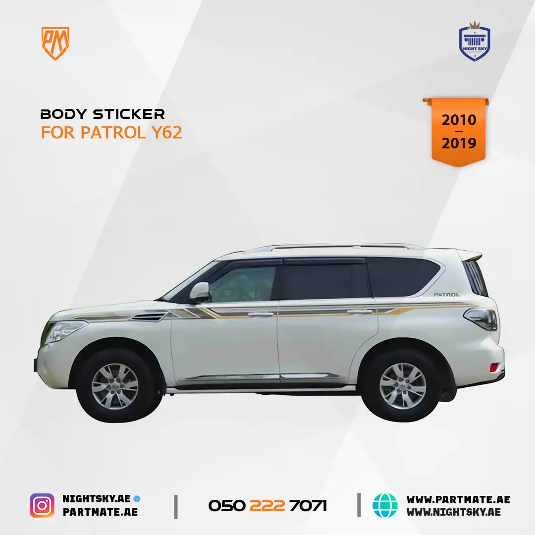 Nissan Patrol Y62 Gold Gray Body Sticker Decal 2010-2019