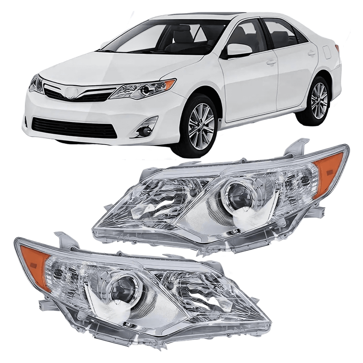 Toyota Camry Headlight Assembly Replacement Pair 2012-2014 L LE XLE