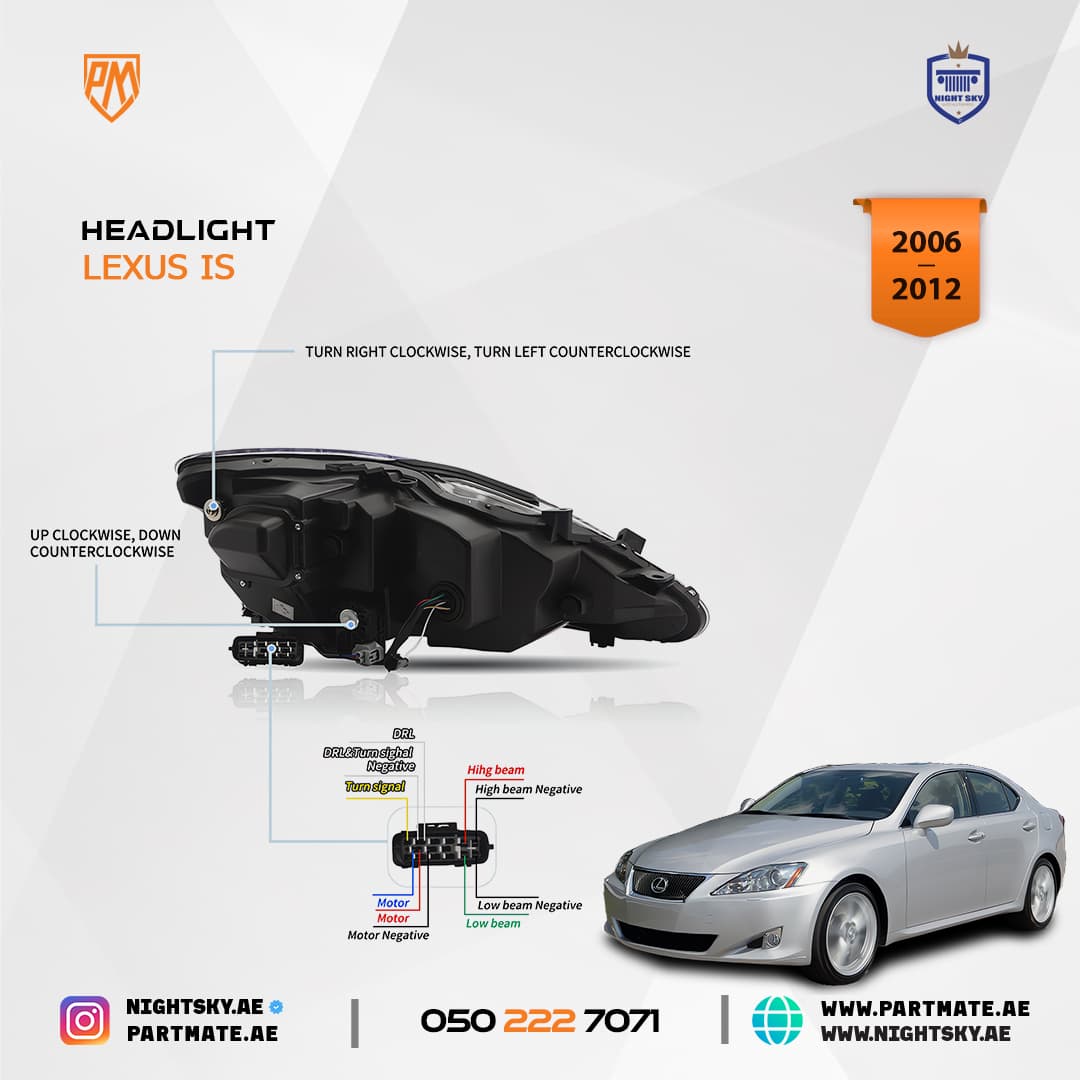 Lexus IS250 IS350 IS300 2006-2013 Vland Headlights Sequential