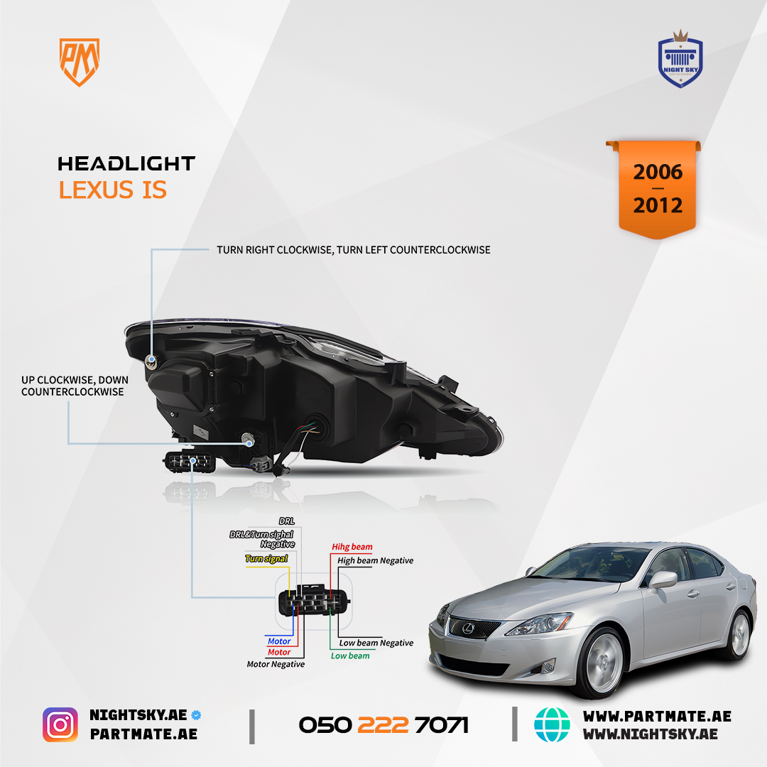 Lexus IS250 IS350 IS300 2006-2013 Vland Headlights Sequential