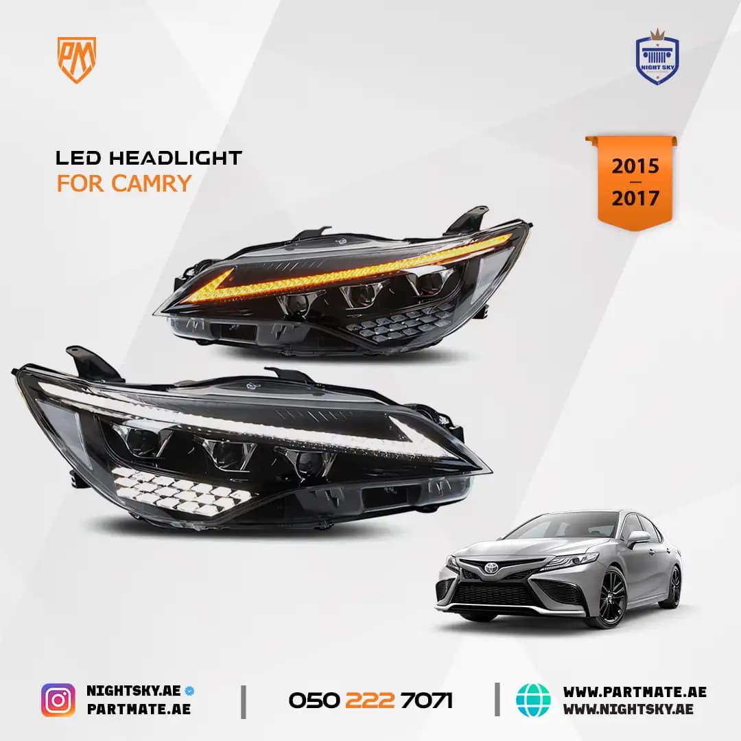 Toyota Camry LED Headlights with DRL Start-Up Animation 2015-2017