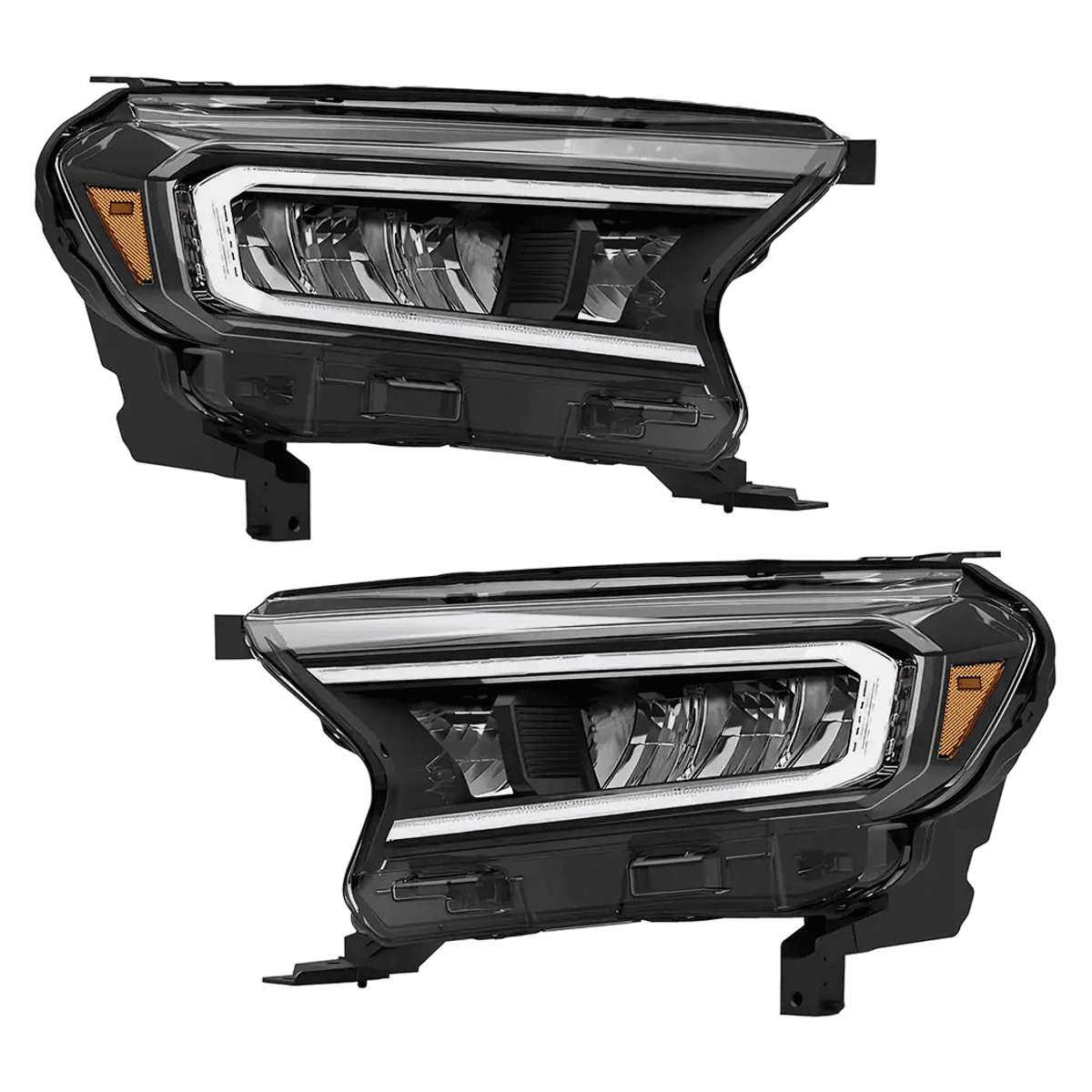 Ford Ranger T6 2016-2021 LED Headlights Amber Reflector Pair
