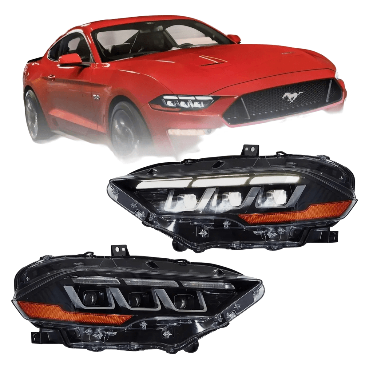 VLAND S650 Style Full LED Headlights for Ford Mustang 2018-2023