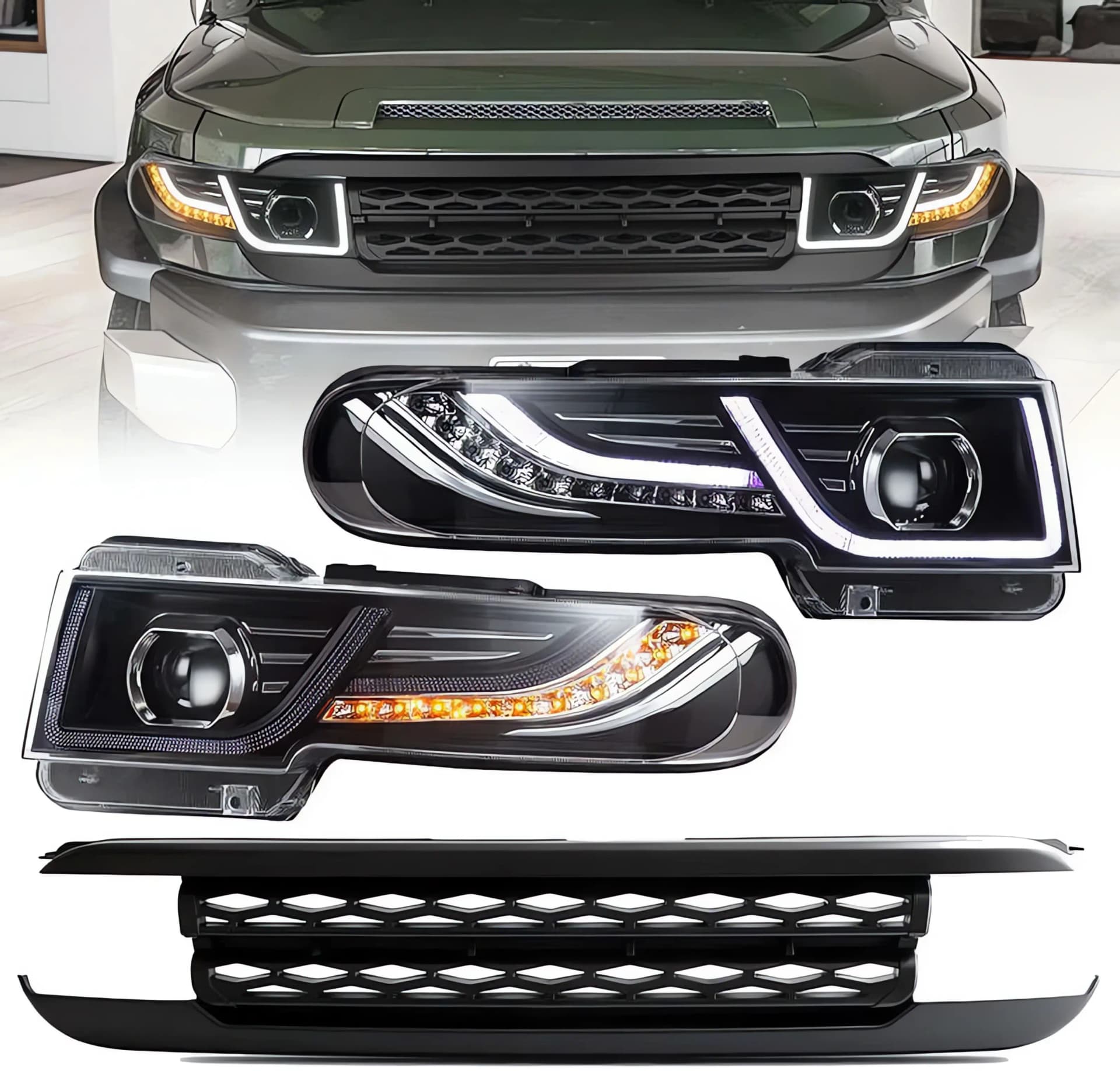 FJ Cruiser Head Lights, Grille & Tail Lights (Body Kit)