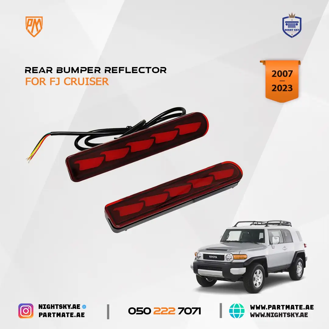 Toyota FJ Cruiser LED Rear Fog Light Blade Design Red Lens 2007-2014
