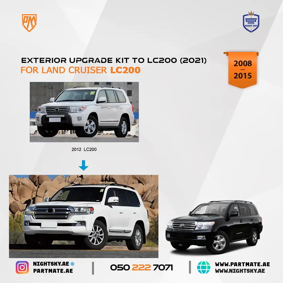 Toyota Land Cruiser LC200 2008-2015 Exterior Upgrade Kit to LC200 2021 Style