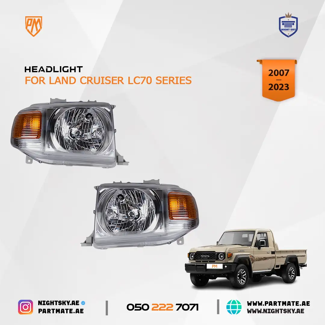 Toyota Land Cruiser Pickup Headlight Chrome OEM Style 2007-2023