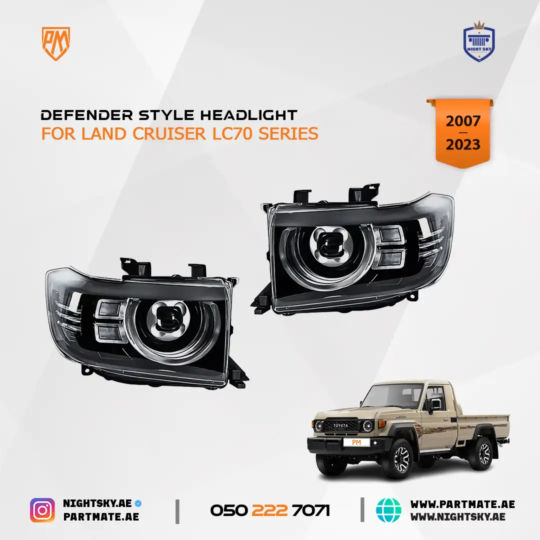 Toyota Land Cruiser Pickup Defender Style Headlights 2007-2023
