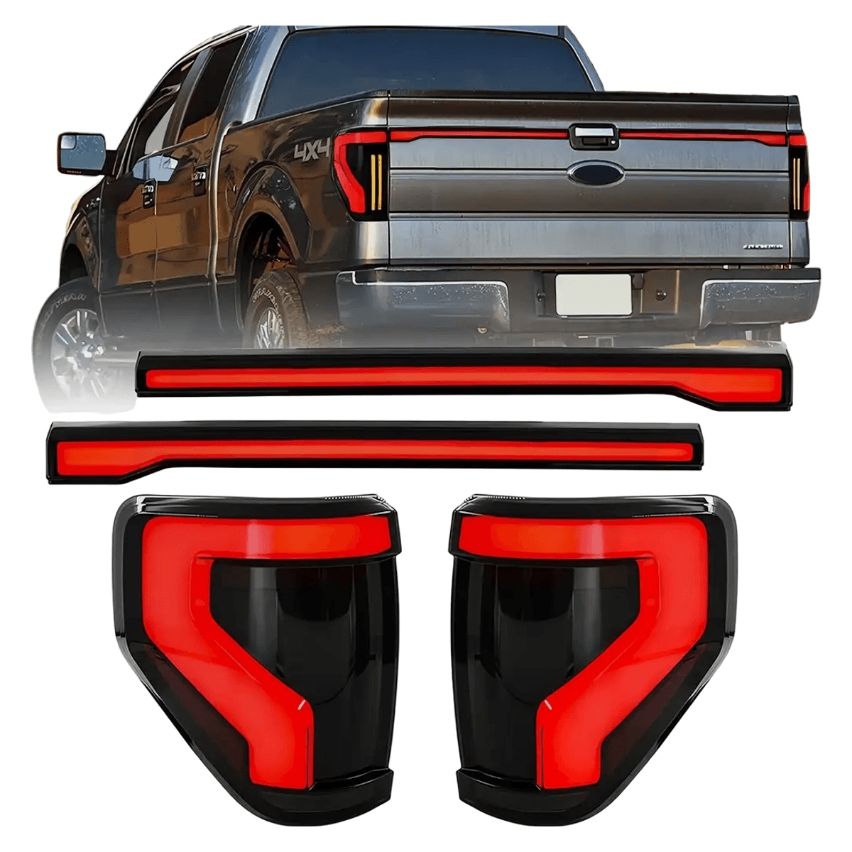 Ford F-150 2009-2014 LED Tail Lights Sequential Center Light
