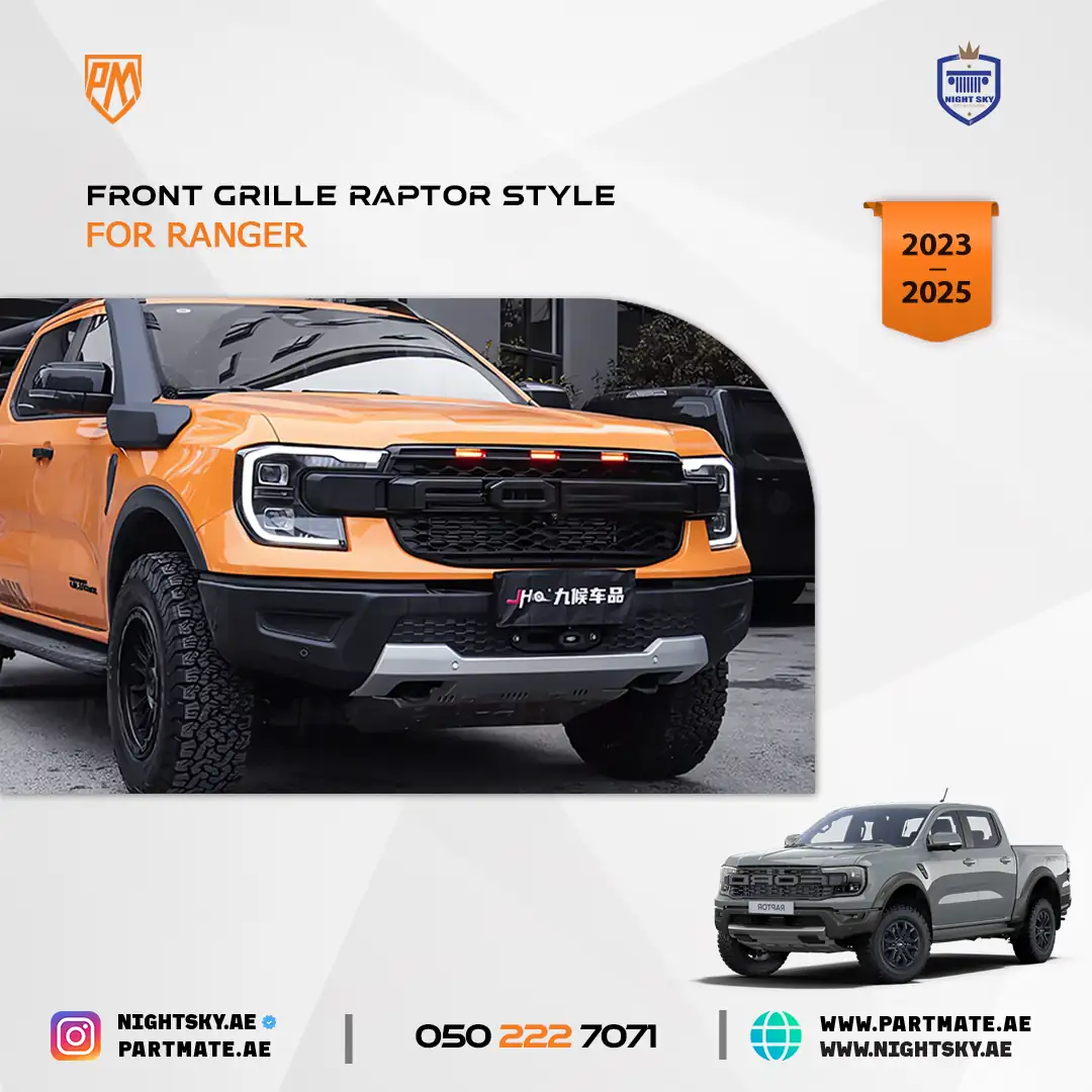 Ford Ranger T9 2023-2026 Front Grille Black Upper with LED Light