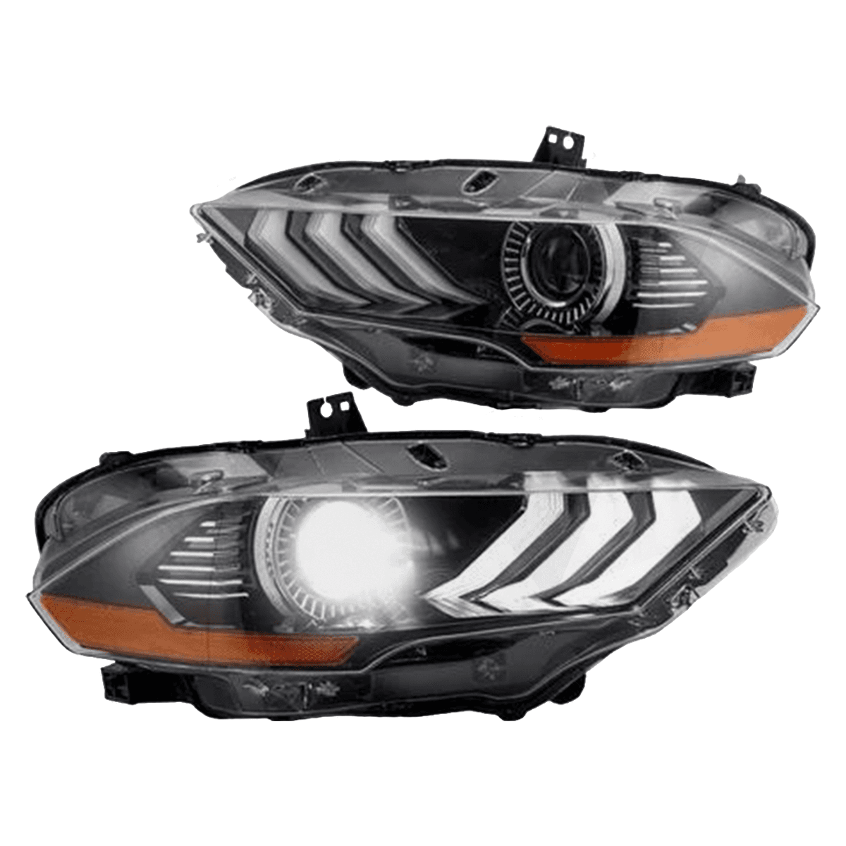 VLAND LED Projector Headlights for Ford Mustang 2018-2023 – Black