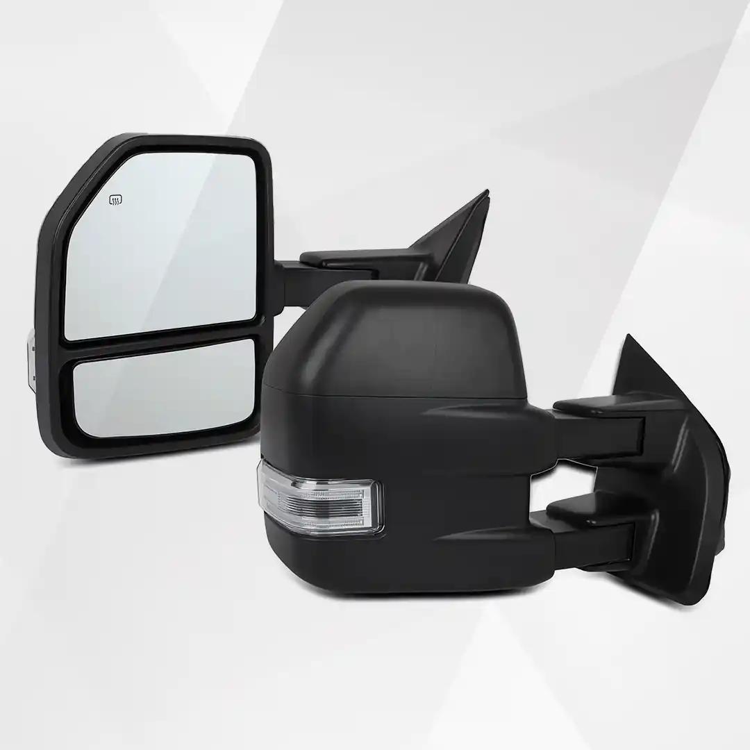Ford F-150 Tow Mirrors (2015–2020) – Power Heated w Turn Signal & Temp Sensor Pair