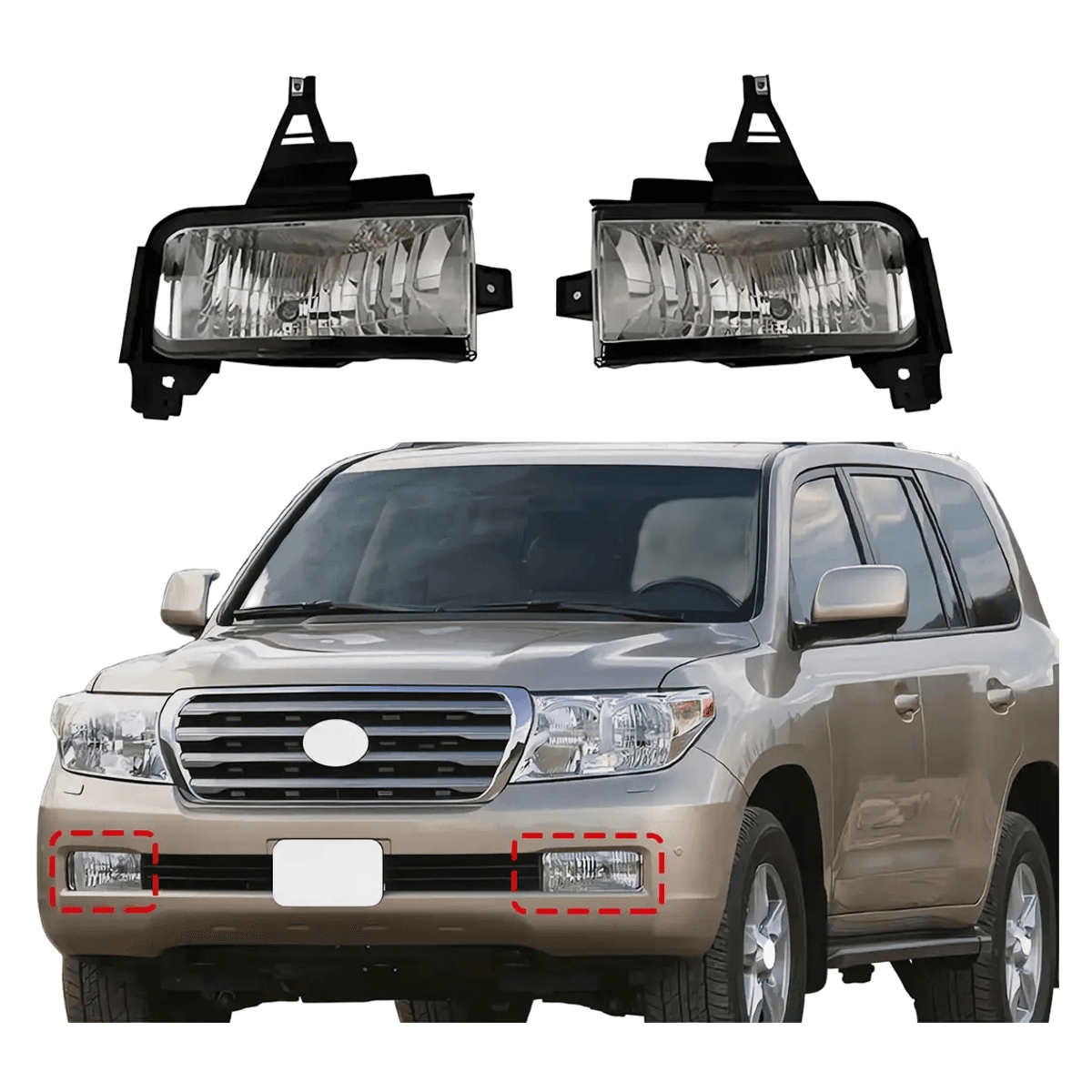 Toyota Land Cruiser FJ200 2008-2011 Front Fog Light Kit