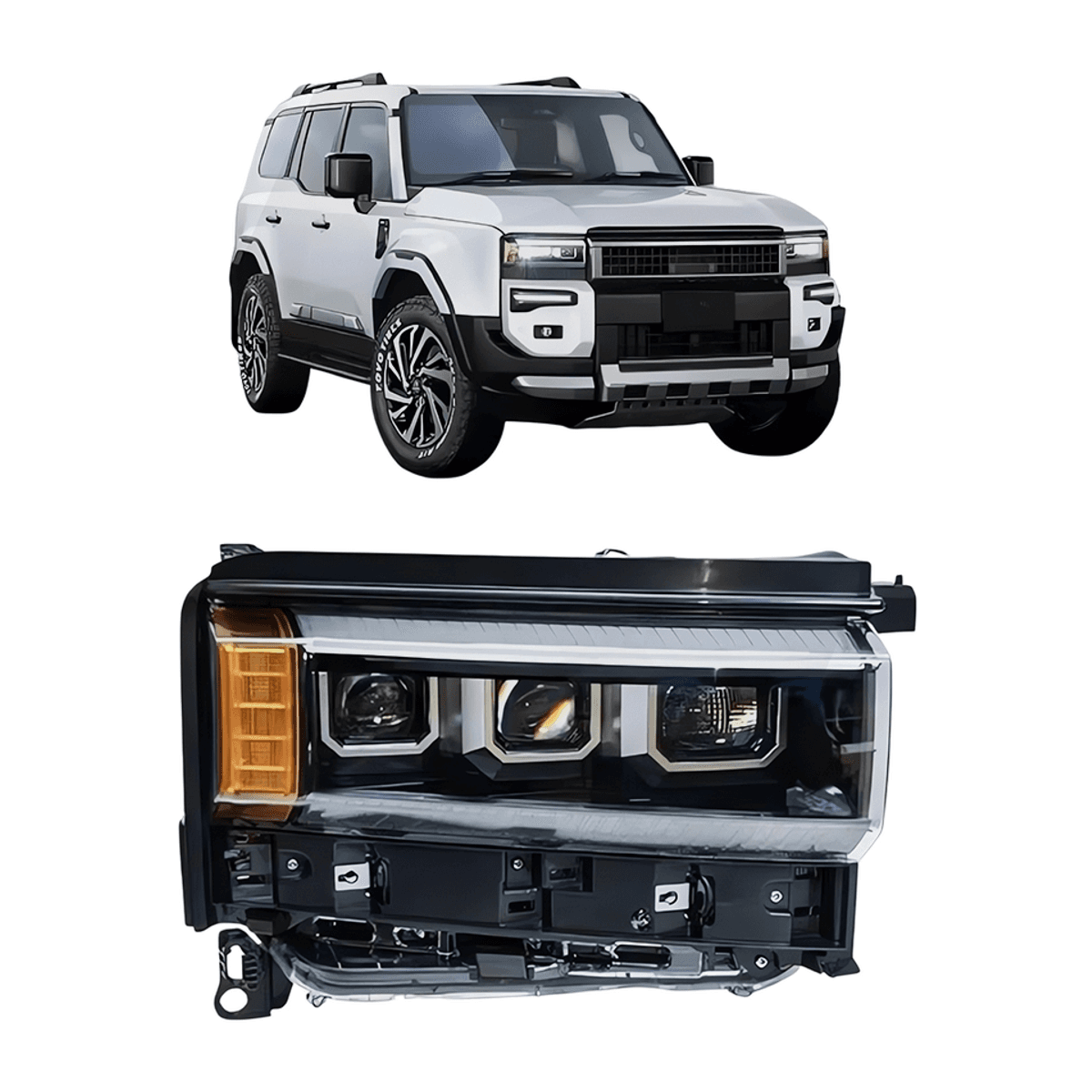 Toyota Land Cruiser Prado LC250 3-Lens LED Headlights 2024+