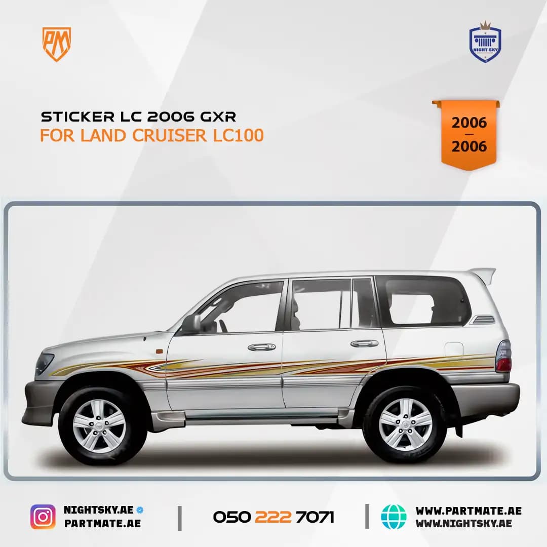 Toyota Land Cruiser 2006 GXR Sticker Decal Set