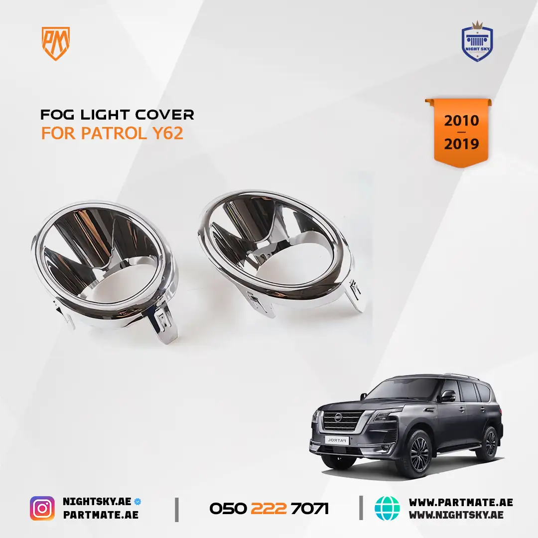 Nissan Patrol Y62 Chrome Front Fog Light Frame Trim 2010-2019