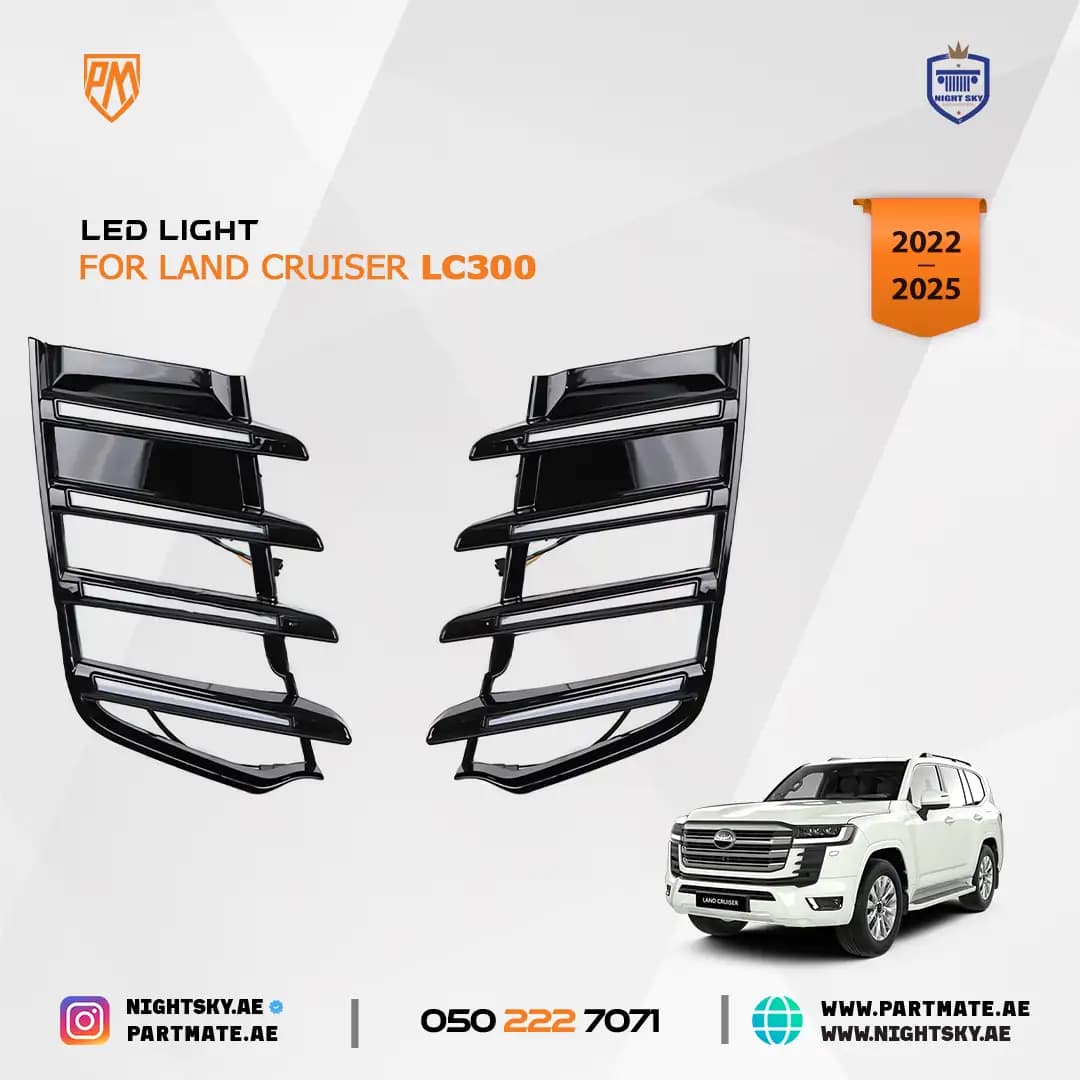 Toyota Land Cruiser LC300 LED DRL Fog Lamp with Yellow Turn Signal 2022-2023
