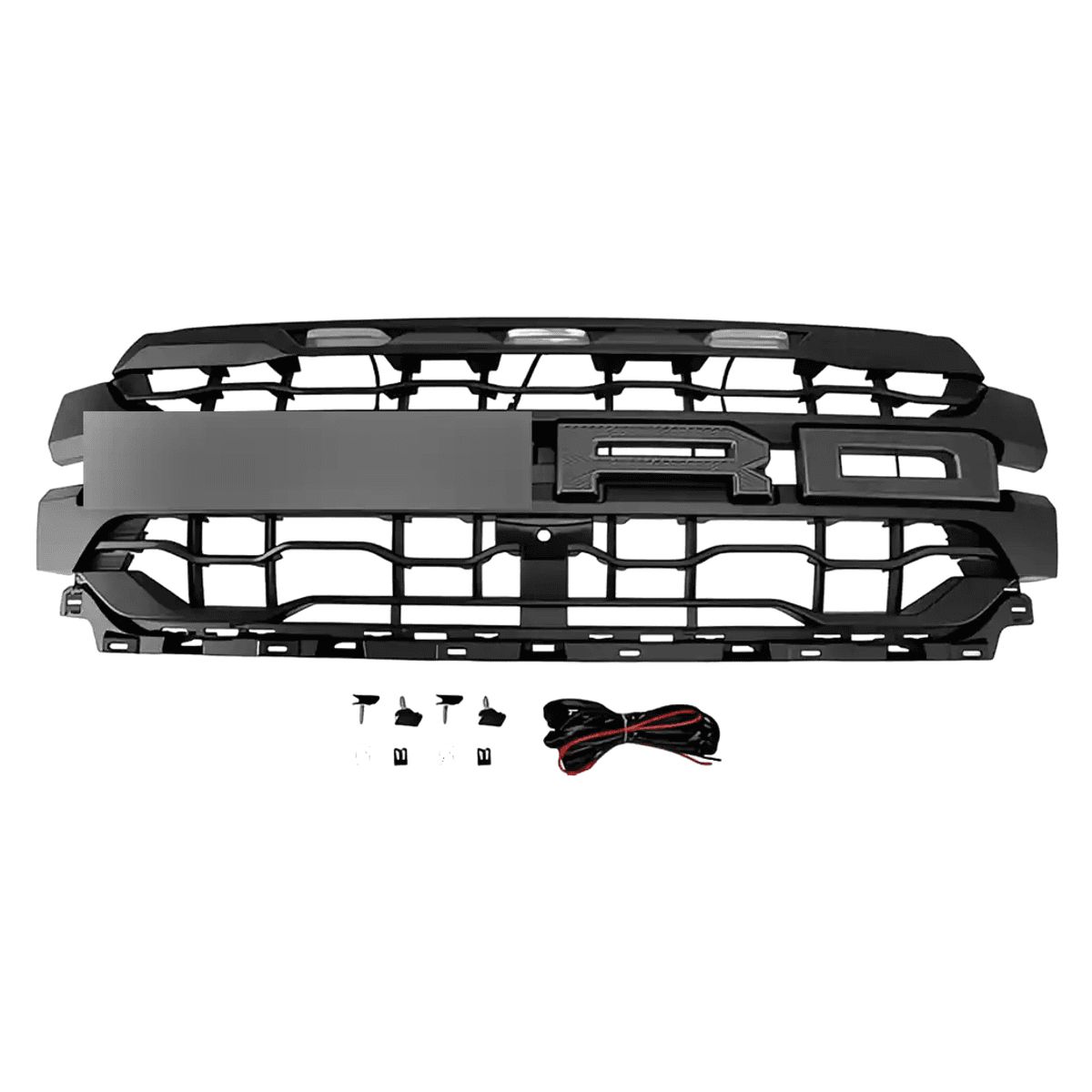 Ford F-150 Front Grille (2024–2025) – Raptor Style Black Upper Bumper w LED