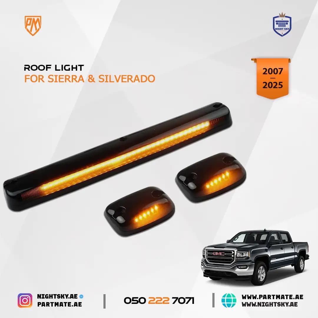 Chevy Silverado Sierra LED Cab Marker Lights Smoked 2007-2014