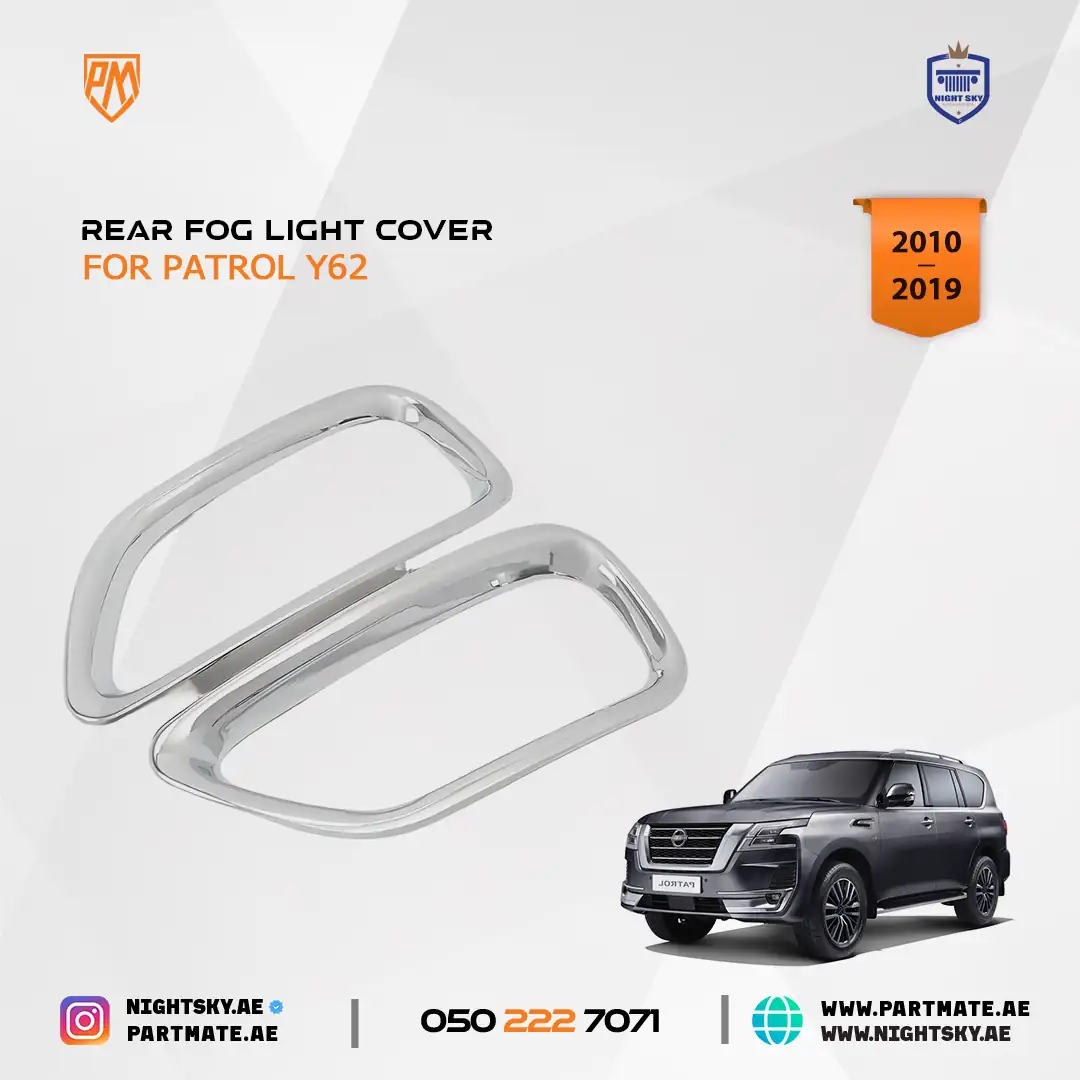 Nissan Patrol Y62 Rear Bumper Fog Light Chrome Cover Trim 2016-2018