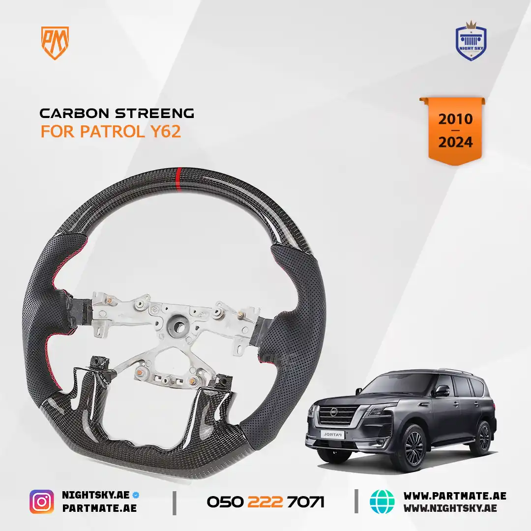 Nissan Patrol Y62 / Armada Real Carbon Fiber Steering Wheel – Premium Carbon Upgrade