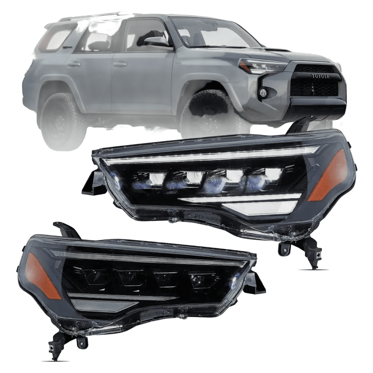 VLAND 4PCS LED Projector Headlights for Toyota 4Runner 2014-2024