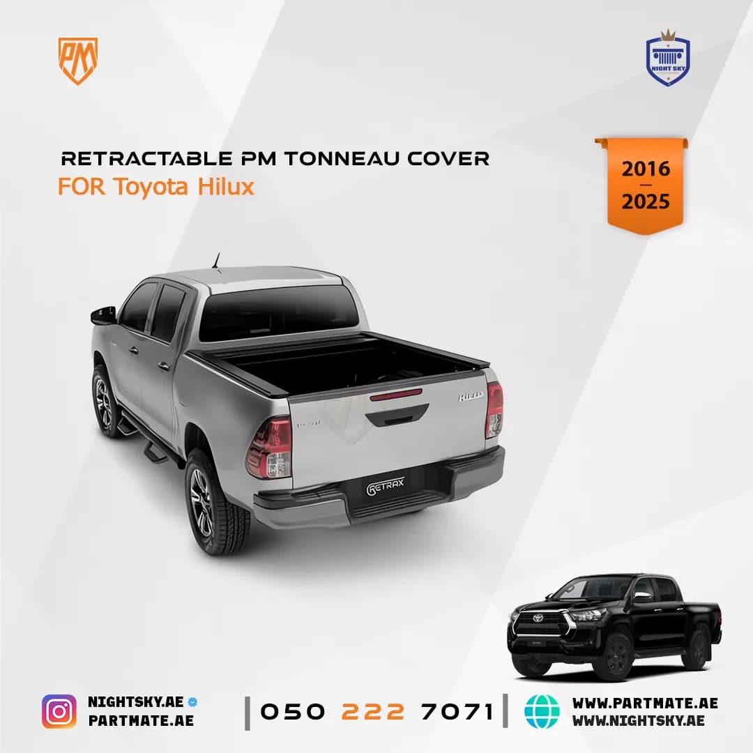 Toyota Hilux Retractable PM Tonneau Cover (2015–2025) – Heavy-Duty Bed Protection