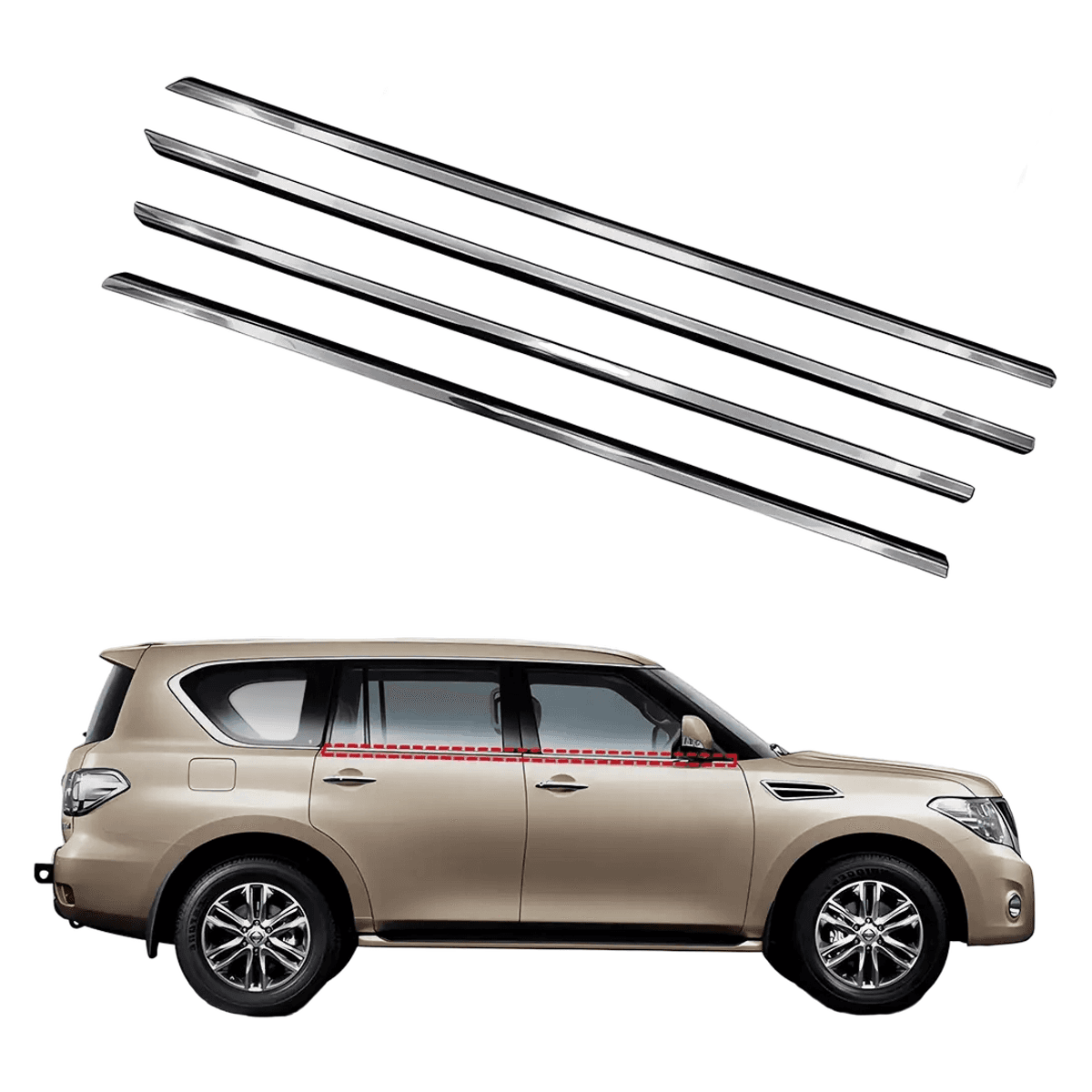 Nissan Patrol Y62 Window Weatherstrip Belt Trim Seal Set