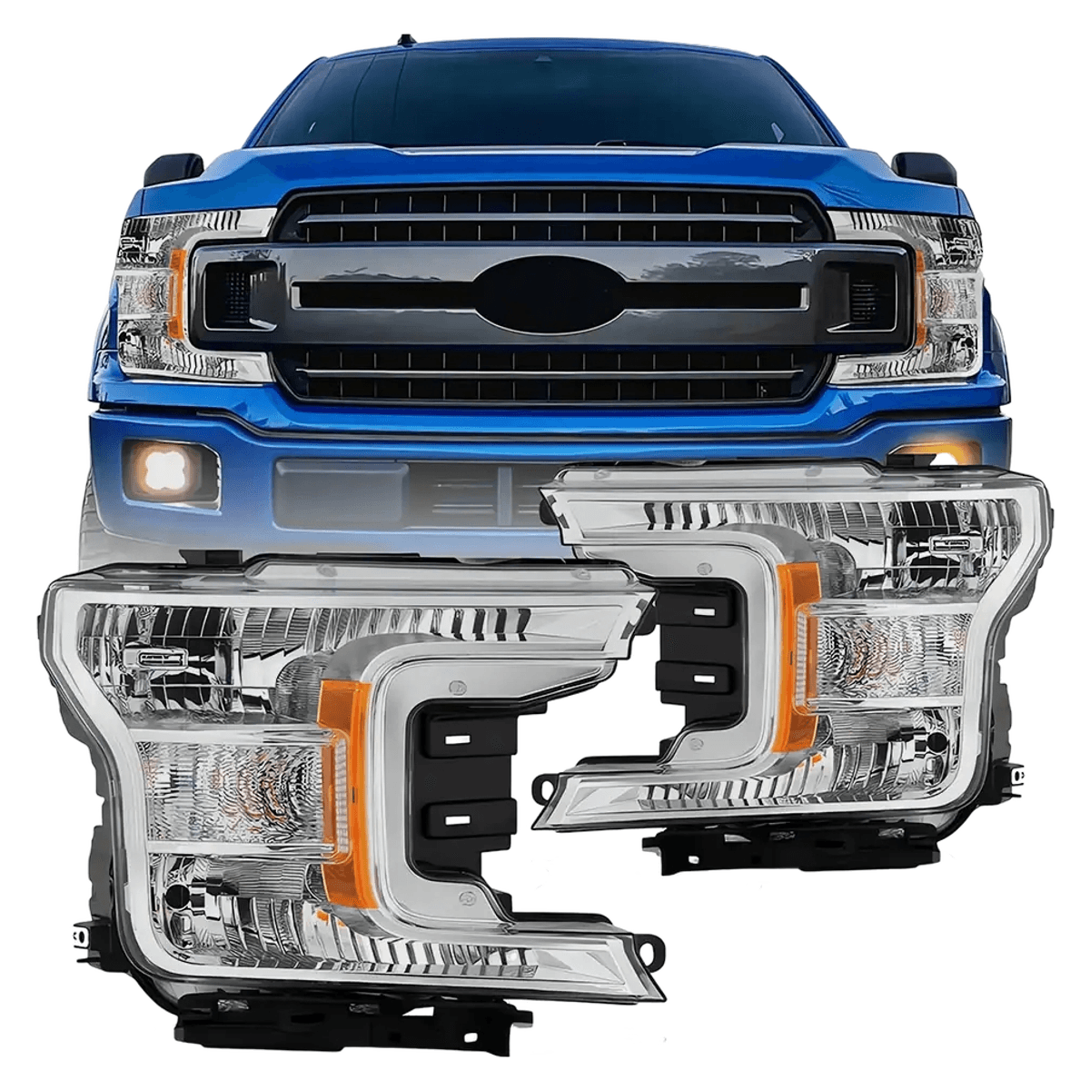 OEM Chrome Halogen Headlight for Ford F-150 2018-2020