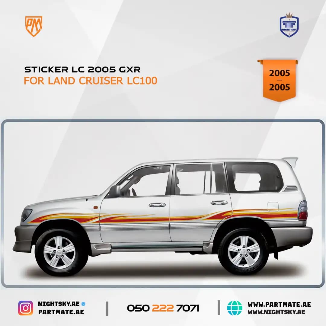 Toyota Land Cruiser 2005 GXR Sticker Decal Set