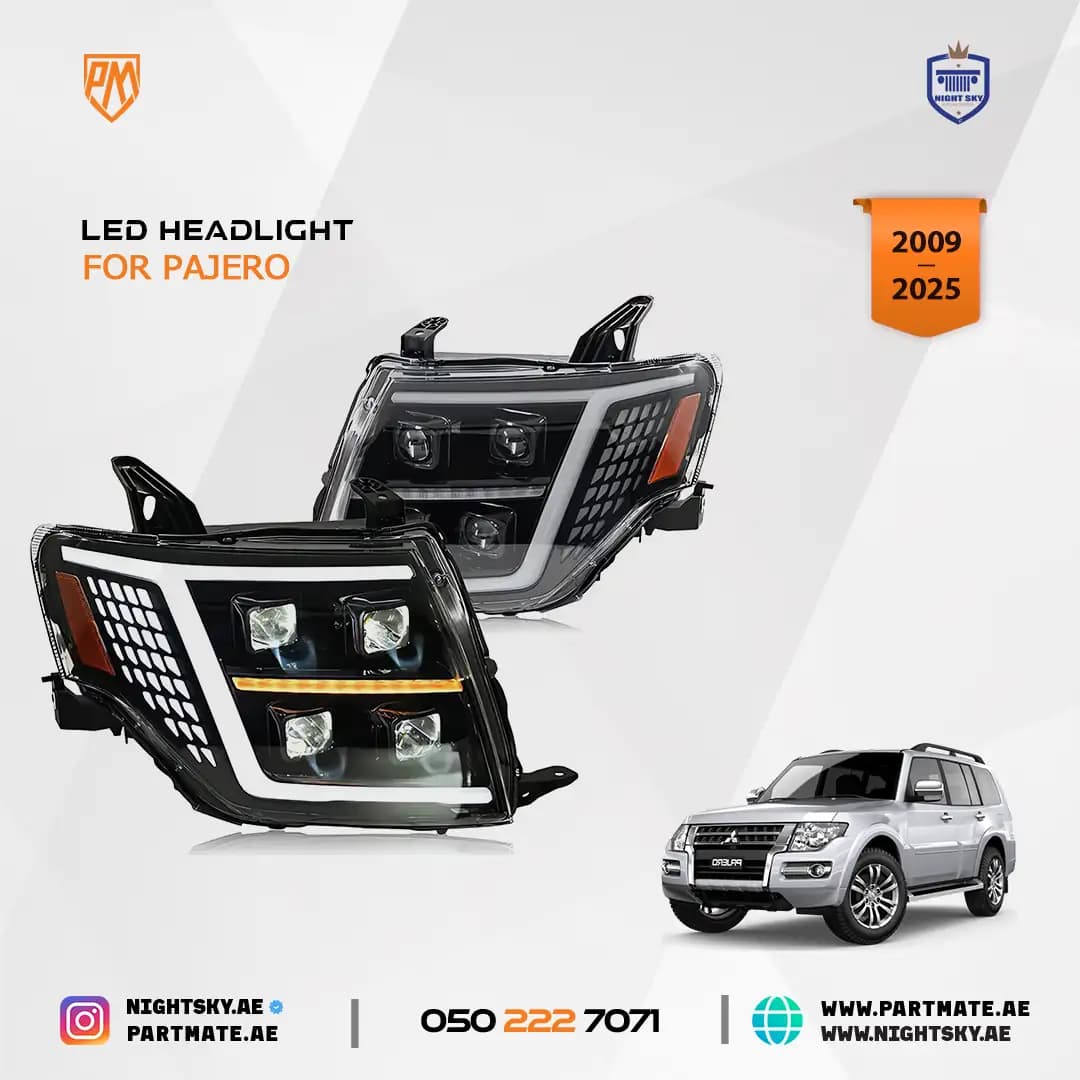 Mitsubishi Pajero V93 V97 LED Headlights Dynamic Animation 2009-2021