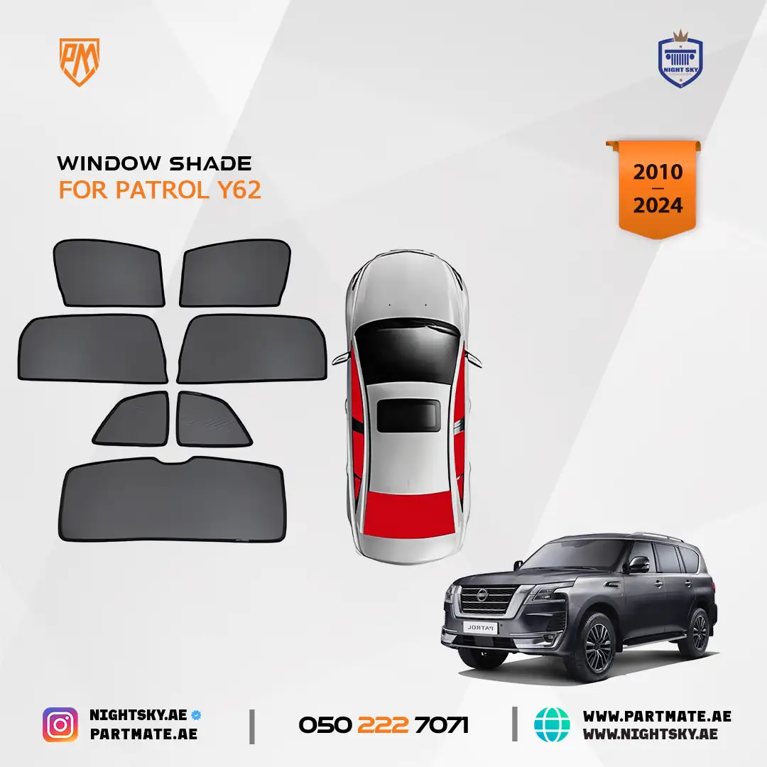 Nissan Patrol Y62 Magnetic Window Sun Shade Curtain Set 7PCS 2014-2022