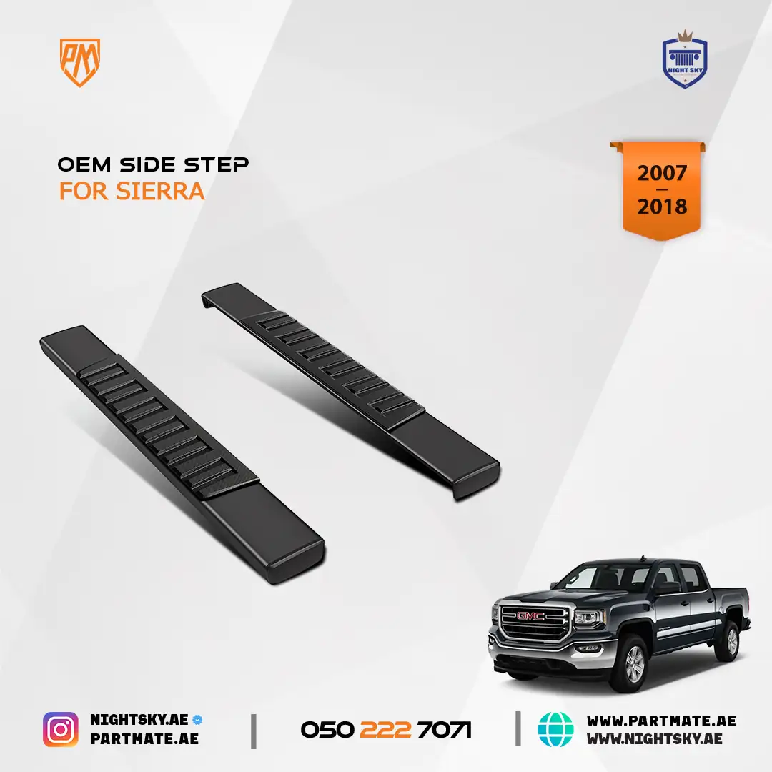 Silverado Sierra Regular Cab Aluminum Running Boards Black 2007-2019