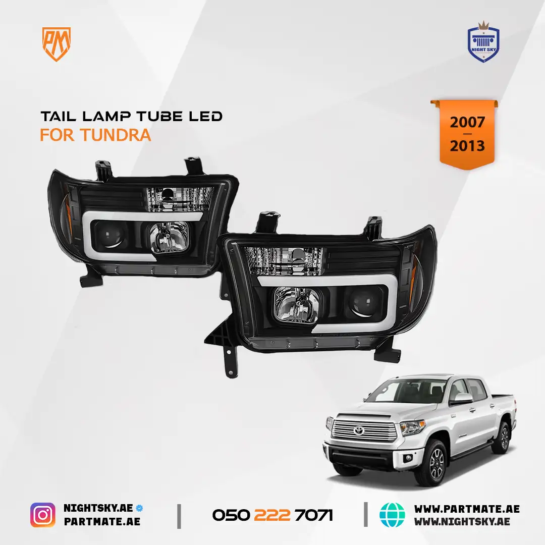Toyota Tundra Sequoia LED DRL Projector Headlights Black Housing