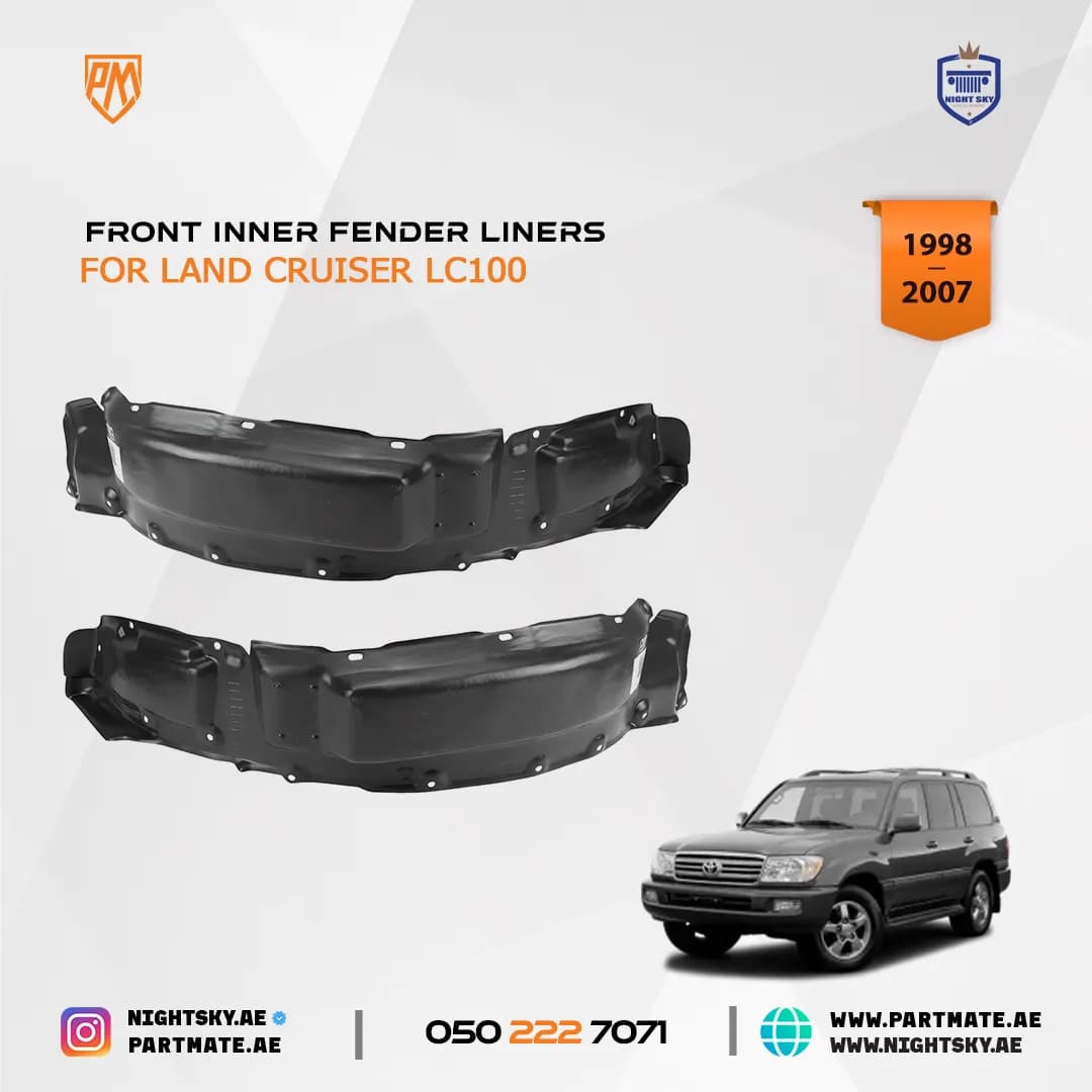 Toyota Land Cruiser Front Inner Fender Liners (1998–2007) – Set
