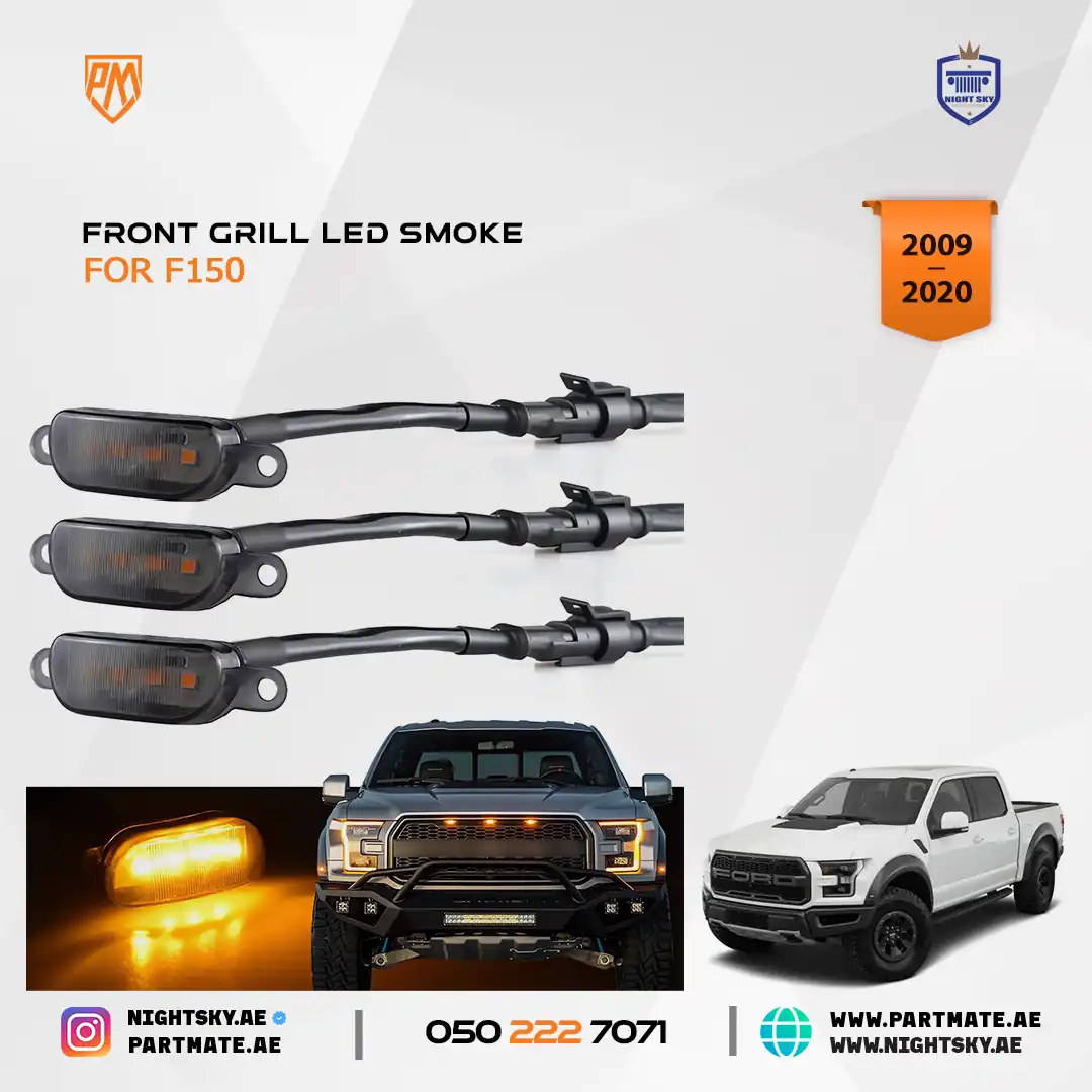 Front Grille LED Light Kit with Amber LED Running Lights and Smoked Lenses Kit
