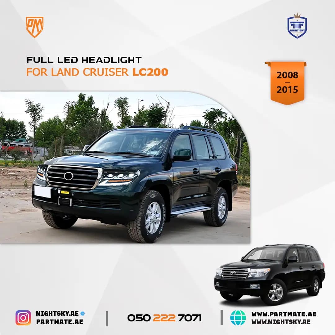 Toyota Land Cruiser LC200 2008-2015 LED Headlights Sequential Signal