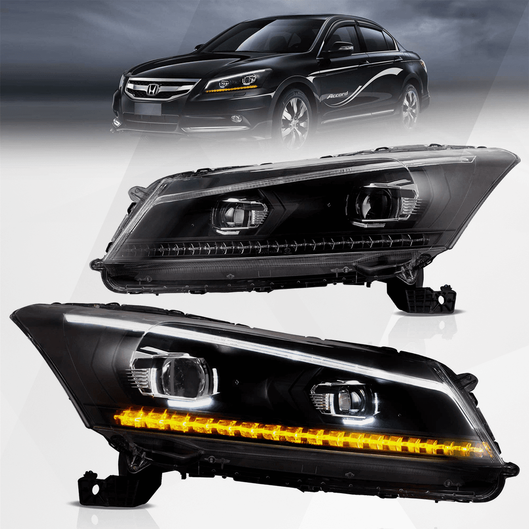 VLAND Black Projector Headlights for Honda Accord 2008-2012
