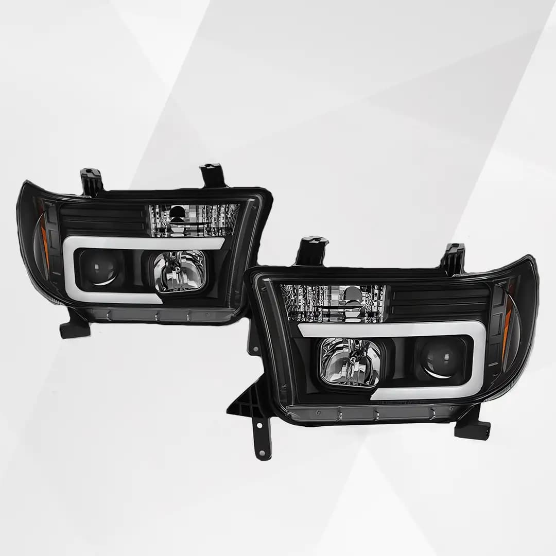 Toyota Tundra Sequoia LED DRL Projector Headlights Black Housing
