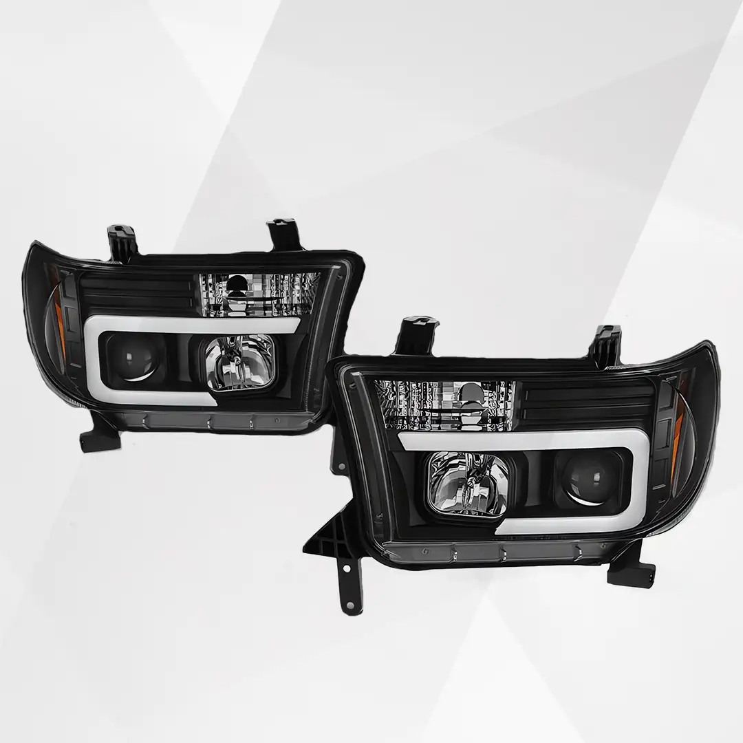 Toyota Tundra Sequoia LED DRL Projector Headlights Black Housing