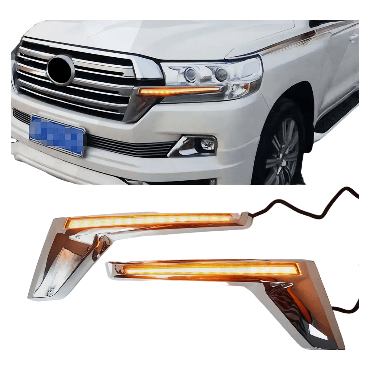 Toyota Land Cruiser LC200 Grille LED DRL Turn Signal Lights 2016-2019