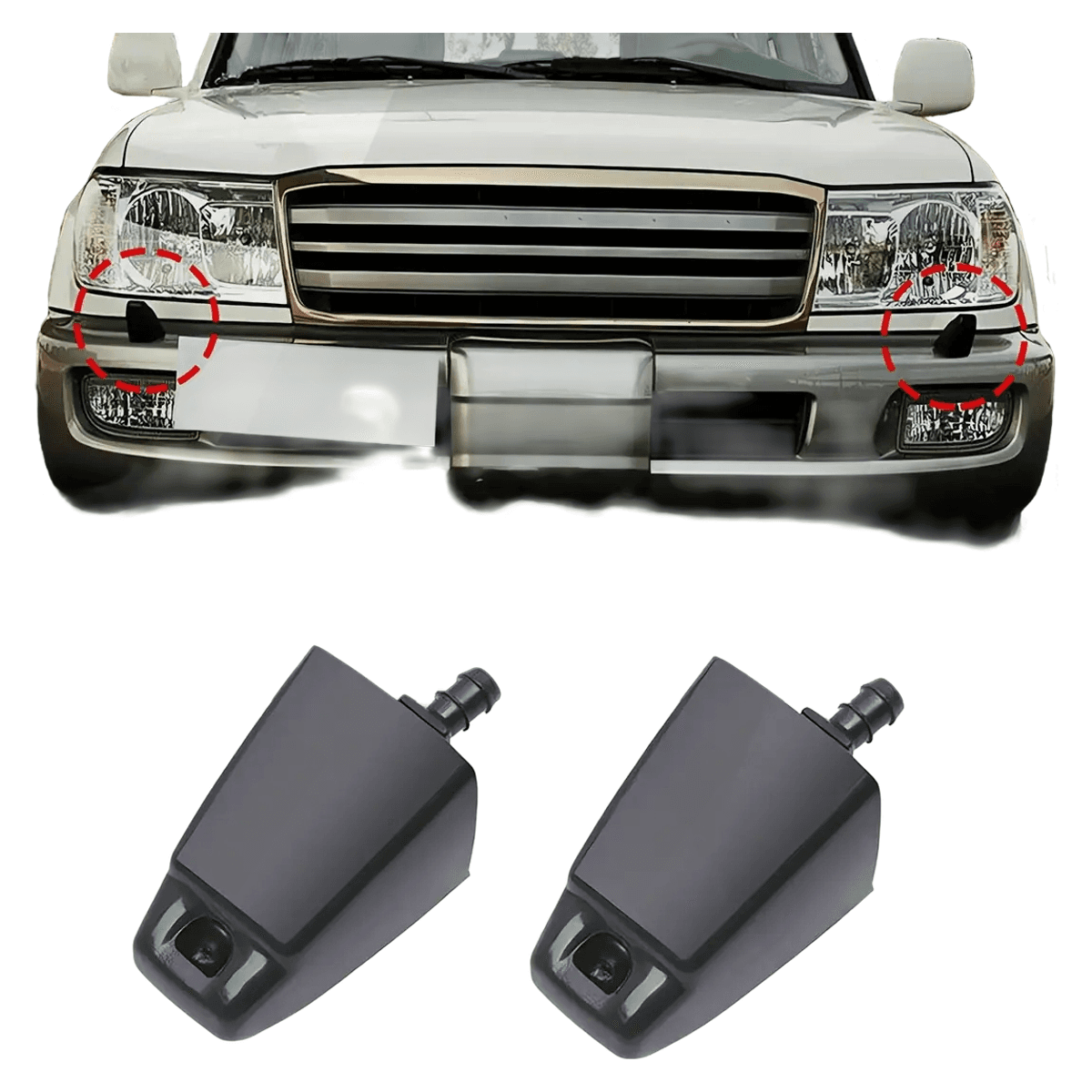 Toyota Land Cruiser 100 Headlamp Washer Nozzle Set 1998-2007