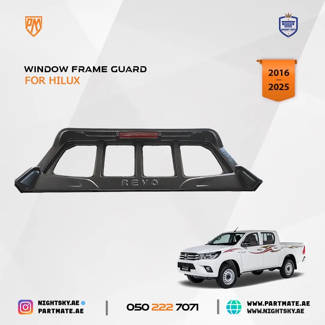 Toyota Hilux Back Window Frame Guard Rear Cab Protector 2016-2025