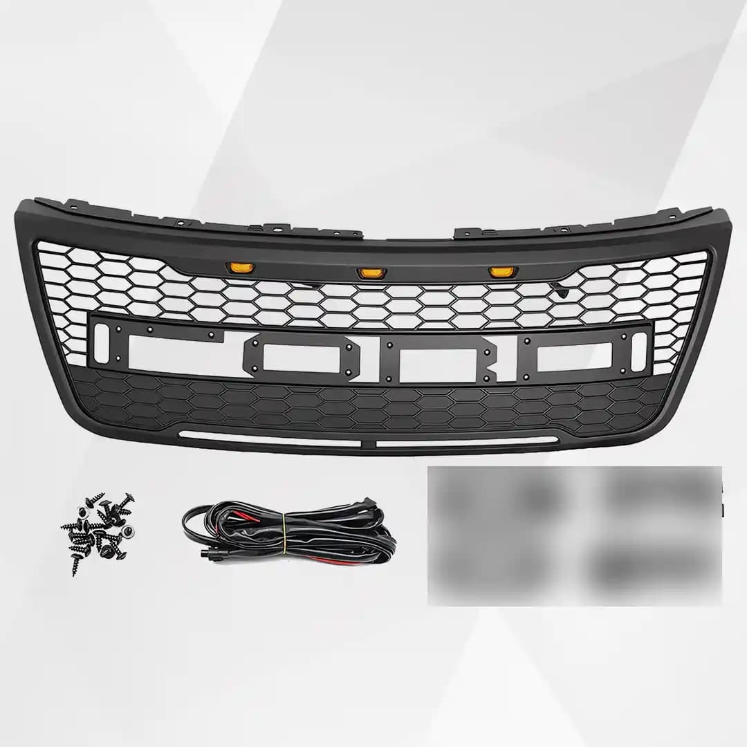Ford Explorer Front Grille (2011–2015) – Matte Black ABS Grill w Letters & LEDs